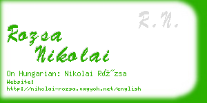 rozsa nikolai business card